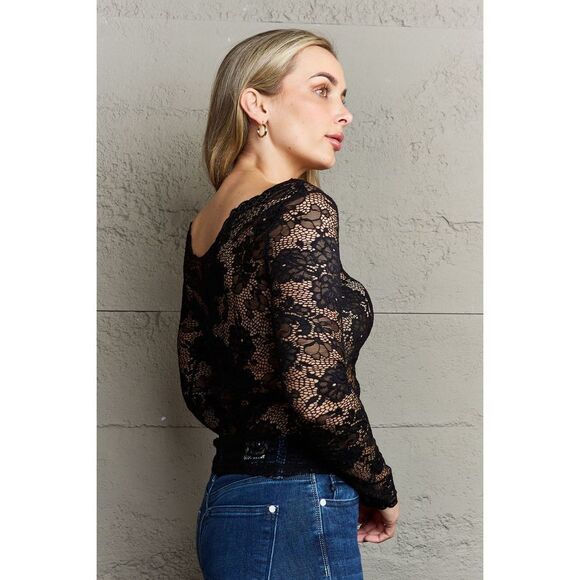 Ninexis Be Kind Off The Shoulder Lace Top - Picture 2 of 4